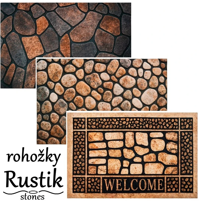 Rohožky venkovní a vnitřní Rub-26 Rustik stones - nízké 2mm