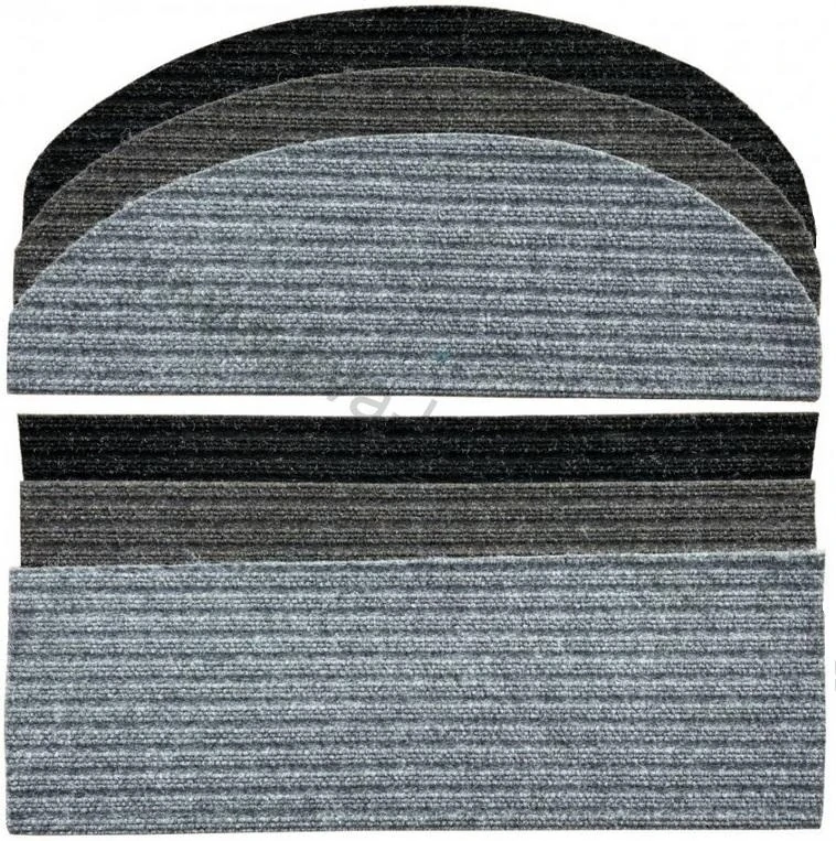 Nášlapy na schody Rio antracit obdélník 80 x 21cm +4cm ohyb