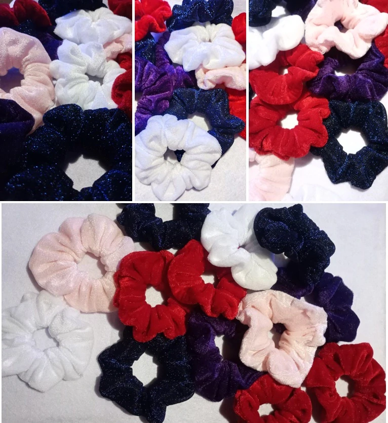 Scrunchie gumičky do vlasů - lesklý samet