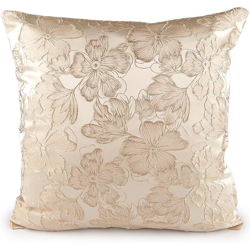 Luxusní vyšívané povlaky na polštáře s květy 44 x 44 cm – Sada 2 ks