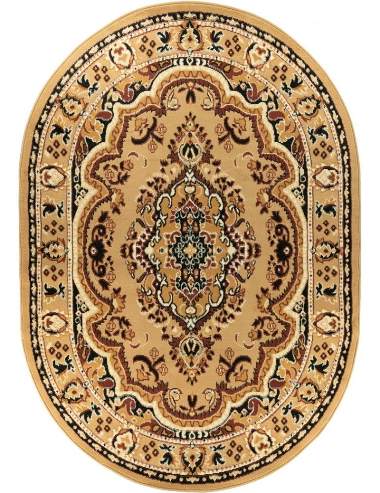 Oválný orientální koberec BCF E951 – zelený ovál 80 x 150 cm
