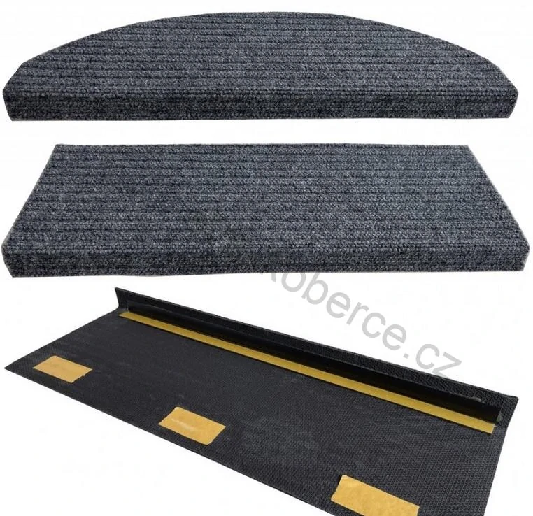 Nášlapy na schody Rio antracit obdélník 80 x 21cm +4cm ohyb