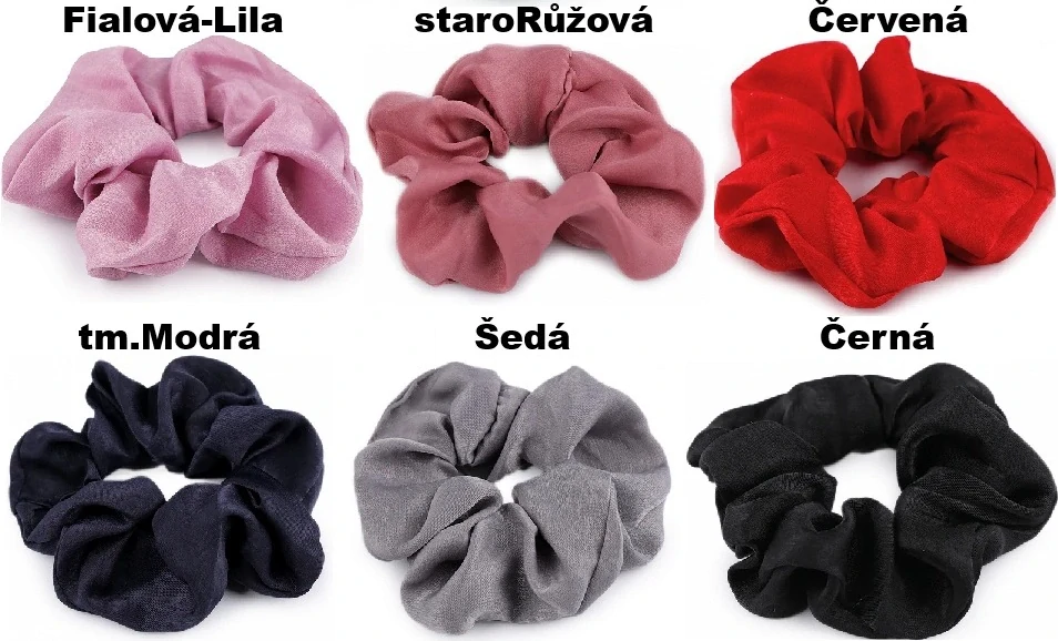 Sametové Scrunchie gumičky do vlasů - Bílé