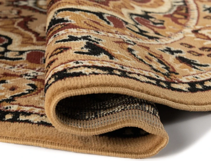 Oválný orientální koberec BCF E951 – zelený ovál 80 x 150 cm