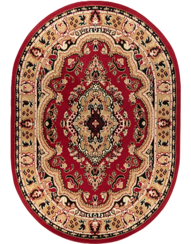 Oválný orientální koberec BCF E951 – zelený ovál 80 x 150 cm