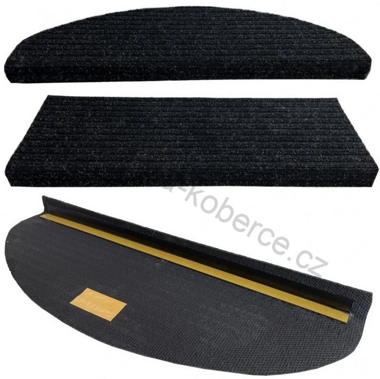 Nášlapy na schody Rio antracit obdélník 80 x 21cm +4cm ohyb