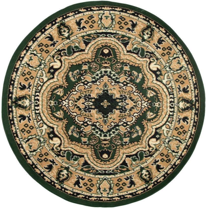 Kulatý orientální koberec BCF E951 – Zelený Kruh průměr 100cm