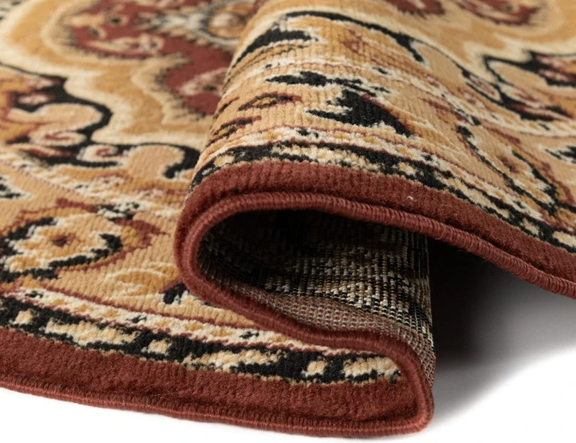 Oválný orientální koberec BCF E951 – zelený ovál 80 x 150 cm