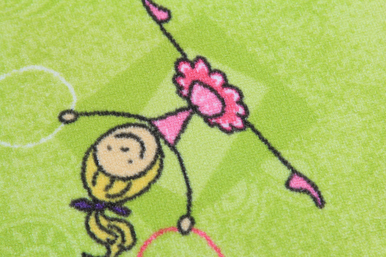 Dětský koberec v metráži Happy new 232 zelený DOPRODEJ