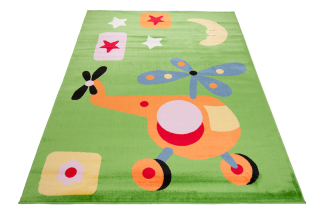 Dětský koberec Vrtulník zelený
