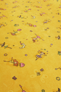 Dětský koberec v metráži Happy new 504 žlutý šíře 4m