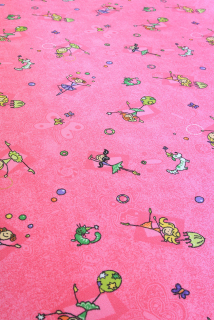 Dětský koberec v metráži Happy new 431 růžový š. 4m