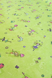 Dětský koberec v metráži Happy new 232 zelený DOPRODEJ