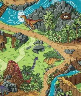 Dětský koberec v metráži Dino