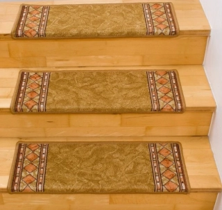 Protiskluzný nášlap na schody CHS25 zlatý obdélník 65 x 24cm +3cm ohyb
