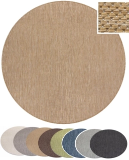 Kulaté kusové koberce Buklé S-A5165 krémové, béžové, hnědé, zelené, modré, šedé a černé a přírodní