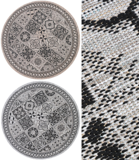 Kulaté koberce Buklé KF-87A hnědé a šedé