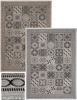 Kusové koberce Buklé KF-87A hnědé a šedé