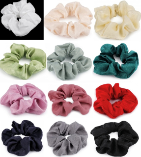 Scrunchie gumičky do vlasů - samet