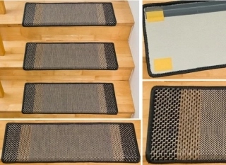 Nášlapy na schody Buklé 302 hnědé 65x24+3cm obdélníkové