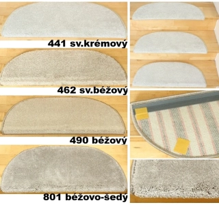 Nášlapy na schody shaggy Silk světlé béžové 4 barvy