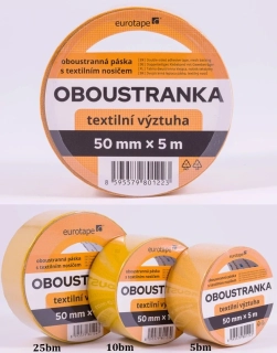 Profesionální oboustranná lepicí páska s textilní mřížkou 50 mm