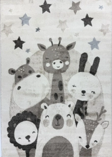 Kusový koberec Happy Zvířátka AN-C56 ZOO krémová-béžová rozměr 120 x 170cm