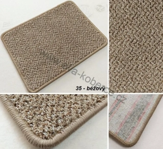 Luxusný velurový koberec Luxury tweed 35 béžový šíře 4m