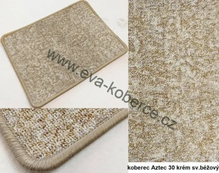 Smyčkový koberec Aztec 30 světle béžový metráž šíře 2m