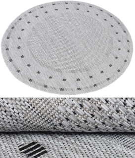 Kulaté koberce Buklé KE-63A šedé průměr 200cm