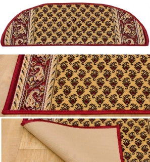 Protiskluzný nášlap na schody IN25 krémový 65 x 24cm +3cm půlkruh