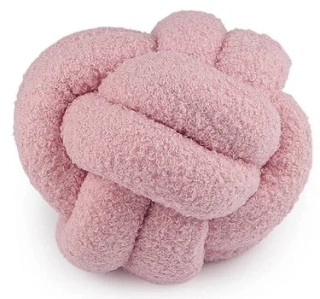Dekorační polštáře Růžové Uzel buklé 20 cm
