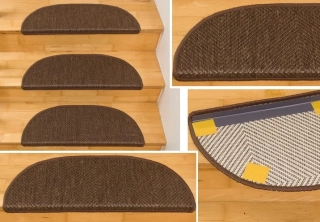 Nášlapy na schody Buklé 103 hnědé 65x24+3cm půlkruhové
