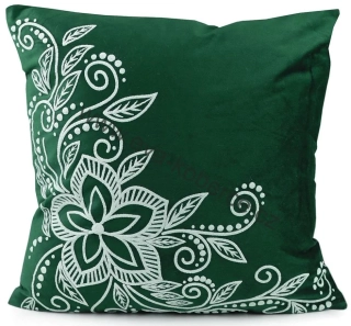 Sametový polštář Vánoční samet zelený- povlak