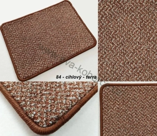 Luxusný velurový koberec Luxury tweed 84 cihlový šíře 4m