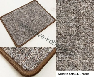 Smyčkový koberec Aztec 40 hnědý metráž šíře 2m
