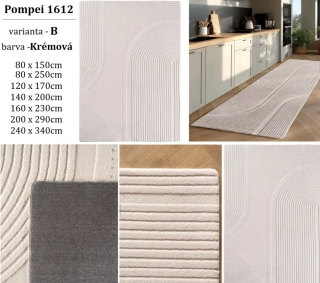 Kusový běhoun Pompei 1612 krémový rozměr 80 x 250cm