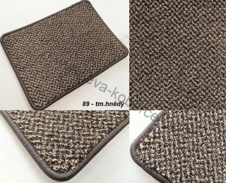Luxusný velurový koberec Luxury tweed 89 tmavě hnědý šíře 4m