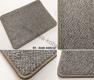 Luxusný velurový koberec Luxury tweed 93 šedo-béžový šíře 5m
