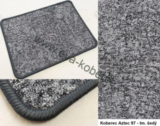 Smyčkový koberec Aztec 97 tmavě šedý metráž šíře 2m