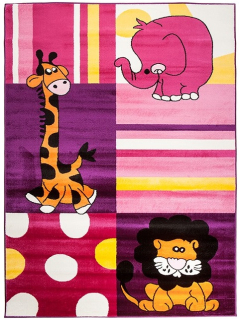 Dětský koberec Happy ZOO fialový