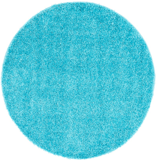 Kusový koberec Shaggy Parisian modrý kruh 120cm