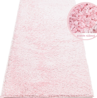 Běhoun Shaggy Parisian světle růžový š. 140cm