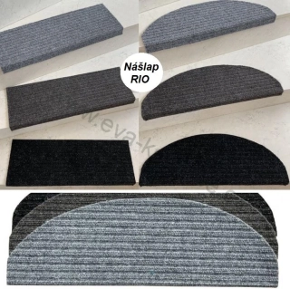 Nášlapy na schody Rio hnědé půlkruh 65 x 20cm +4cm ohyb