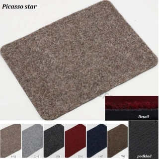 Vpichovaný koberec metráž Picasso star 7745 hnědý šíře 4m